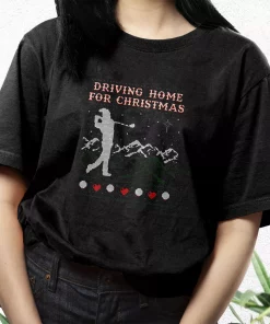 Driving Home For Christmas Golf T Shirt Xmas Design 3