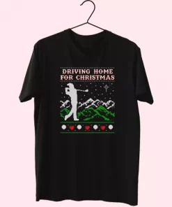 Driving Home For Christmas Golf T Shirt Xmas Design 4