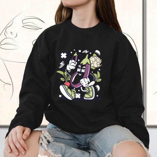 Eggplant Funny Graphic Sweatshirt