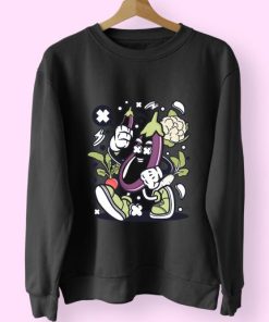 Eggplant Funny Graphic Sweatshirt 4