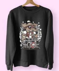 Elephant Drummer Funny Graphic Sweatshirt 3 Elephant Drummer Funny Graphic Sweatshirt 4