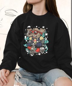 Elephant Scooterist Funny Graphic Sweatshirt