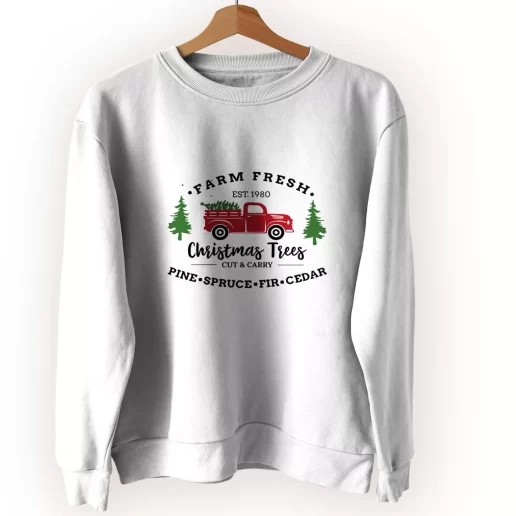 Farm Fresh Christmas Trees Truck Ugly Christmas Sweater Farm Fresh Christmas Trees Truck Ugly Christmas Sweater
