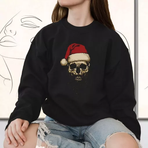 Father Christmas Santa Skull Sweatshirt Xmas Outfit