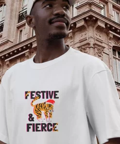 Festive And Fierce Funny Christmas T Shirt 2 Festive And Fierce Funny Christmas T Shirt 3