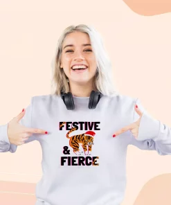 Festive And Fierce Ugly Christmas Sweater