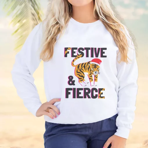 Festive And Fierce Ugly Christmas Sweater