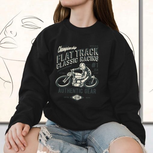 Flat Track Classic Racing Funny Graphic Sweatshirt
