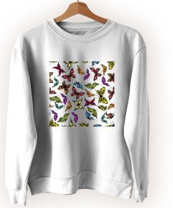 Flying Tropical Butterflies Vintage Sweatshirt Flying Tropical Butterflies Vintage Sweatshirt