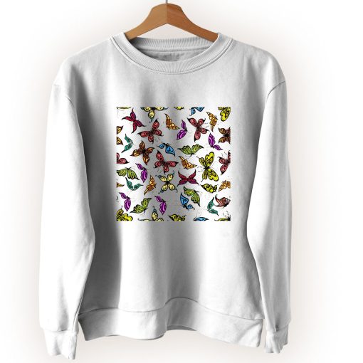 Flying Tropical Butterflies Vintage Sweatshirt