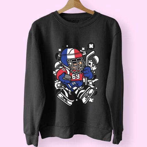 France Hockey Kid Funny Graphic Sweatshirt