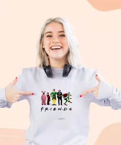 Friends Christmas Movie Watching Ugly Christmas Sweater