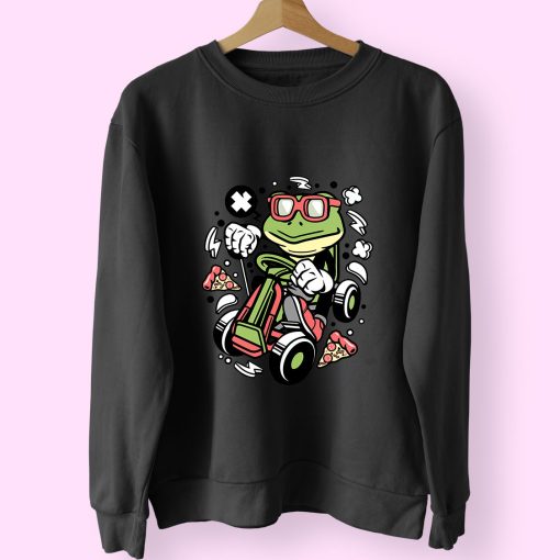 Frog Gokart Racer Funny Graphic Sweatshirt