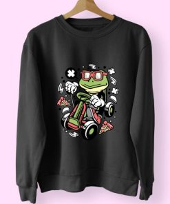 Frog Gokart Racer Funny Graphic Sweatshirt 3 Frog Gokart Racer Funny Graphic Sweatshirt 4