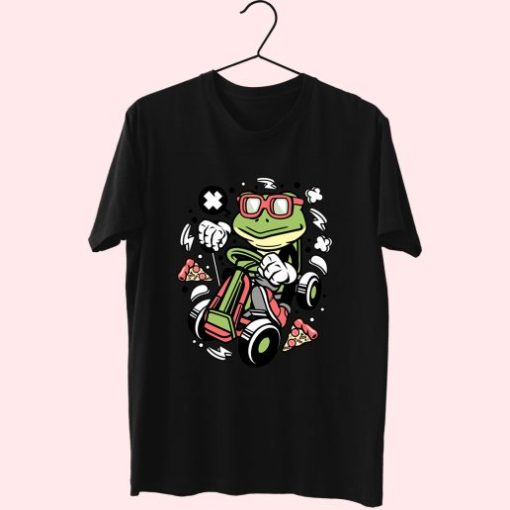 Frog Gokart Racer Funny Graphic T Shirt