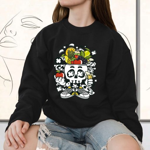 Fruit Skull Head Funny Graphic Sweatshirt