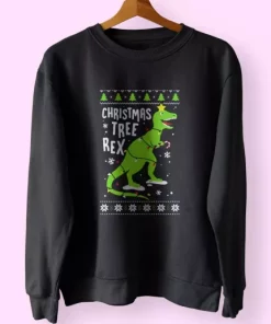 Funny Christmas Tree Rex T Rex Sweatshirt Xmas Outfit 4