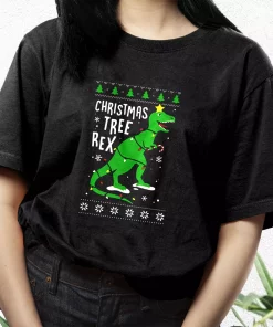 Funny Christmas Tree Rex T Rex T Shirt Xmas Design 3