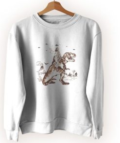 Funny Jesus Riding Dinosaur Vintage Sweatshirt