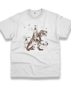 Funny Jesus Riding Dinosaur Vintage Tshirt