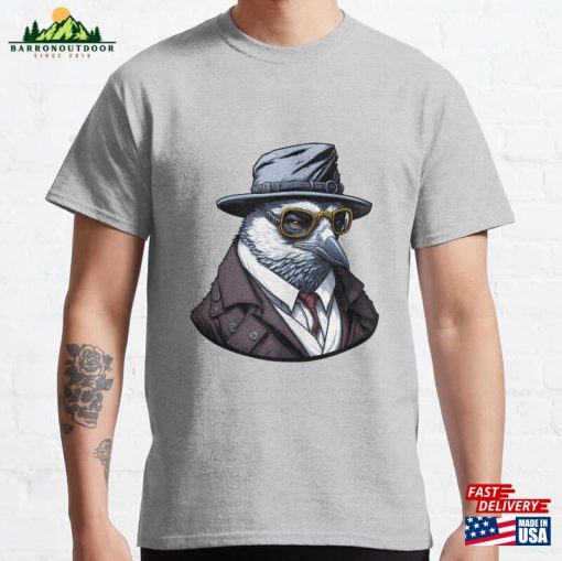 Gangster Pigeon In Jacket And Hat Classic T-Shirt Unisex Hoodie