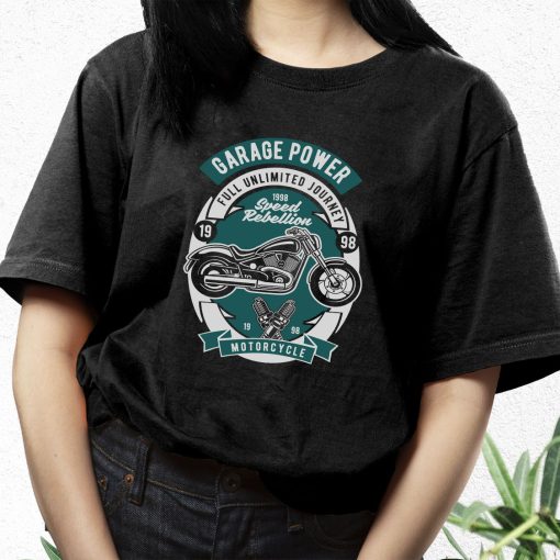 Garage Power Motorcycle Funny Graphic T Shirt
