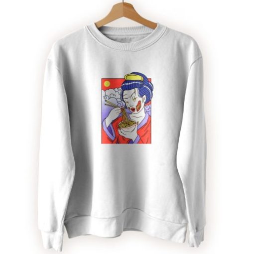 Geisha Japanese Zombie Eating Ramen Cool Sweatshirt