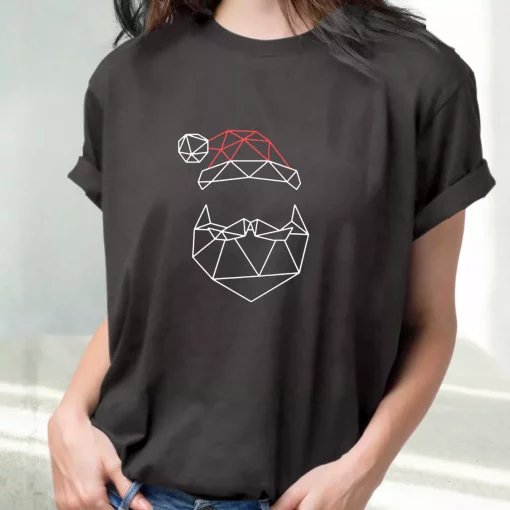 Geometric Santa Father T Shirt Xmas Design