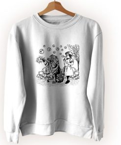 Girl And Tiger Shirt Blowing Skull Bubbles Weird Vintage Sweatshirt