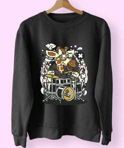 Girrafe Drummer Funny Graphic Sweatshirt 1