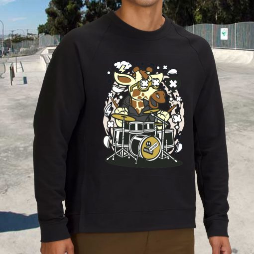 Girrafe Drummer Funny Graphic Sweatshirt