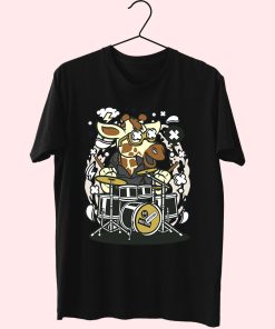 Girrafe Drummer Funny Graphic T Shirt
