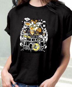 Girrafe Drummer Funny Graphic T Shirt 3