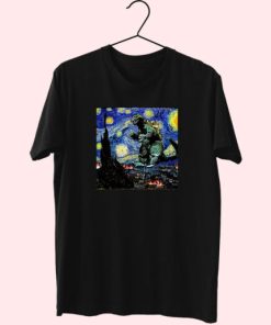 Godzilla Starry Night Van Gogh Essentials T Shirt 1 Godzilla Starry Night Van Gogh Essentials T Shirt 2