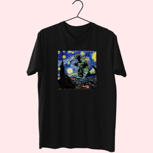 Godzilla Starry Night Van Gogh Essentials T Shirt