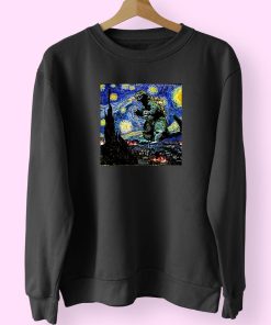 Godzilla Starry Night Van Gogh Sweatshirt Design Godzilla Starry Night Van Gogh Sweatshirt Design