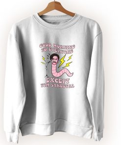 Good Morning To Everyone Worm With Mustache Vintage Sweatshirt