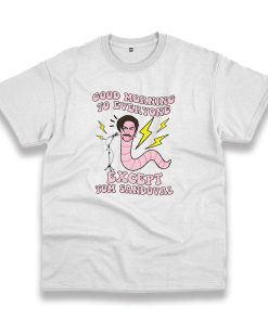 Good Morning To Everyone Worm With Mustache Vintage Tshirt
