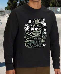Grenade War Tank Funny Graphic Sweatshirt 3