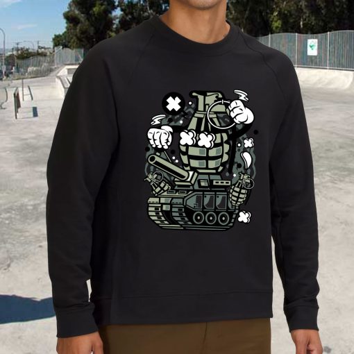 Grenade War Tank Funny Graphic Sweatshirt
