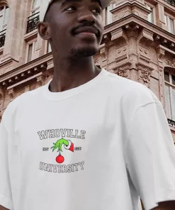 Grinch Whoville University Est 1957 Funny Christmas T Shirt 3