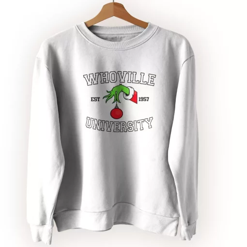 Grinch Whoville University Est 1957 Ugly Christmas Sweater