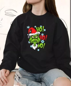 Grinch mashup santa ho ho ho Sweatshirt Xmas Outfit 2 Grinch mashup santa ho ho ho Sweatshirt Xmas Outfit 3