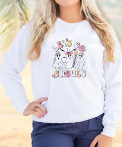 Groovy Let's Go Ghouls Halloween Ghost Cool Sweatshirt 2 Groovy Lets Go Ghouls Halloween Ghost Cool Sweatshirt 3