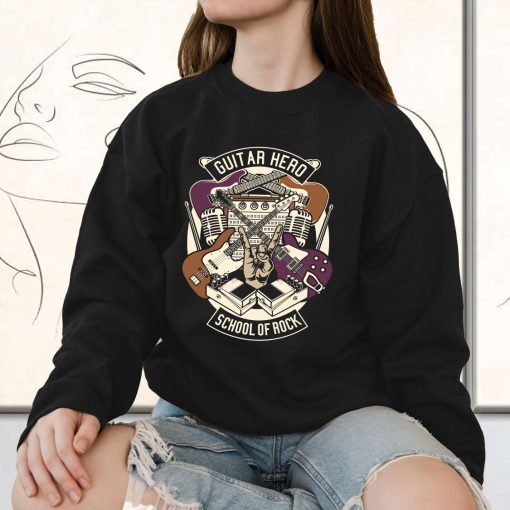 Guitar Hero Funny Graphic Sweatshirt