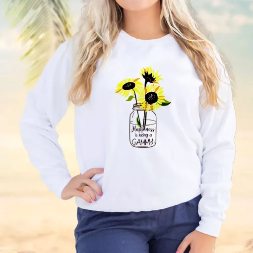 Happiness Is Being Gammy Life Sunflower Sweatshirt Earth Day Costume