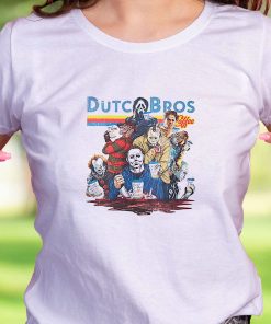 Horror Movies Characters At Dutch Bros Coffee Casual T Shirt