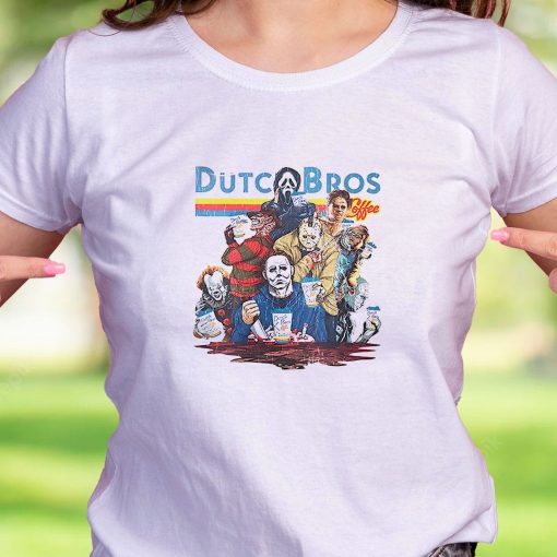 Horror Movies Characters At Dutch Bros Coffee Casual T Shirt