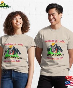 Husband And Wife Hiking Partners For Life A Couple Who Love Outings Adventures Classic T Shirt Hoodie 3