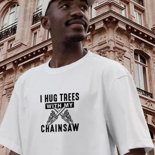 I Hug Trees With My Chainsaw Thanksgiving Vintage T Shirt